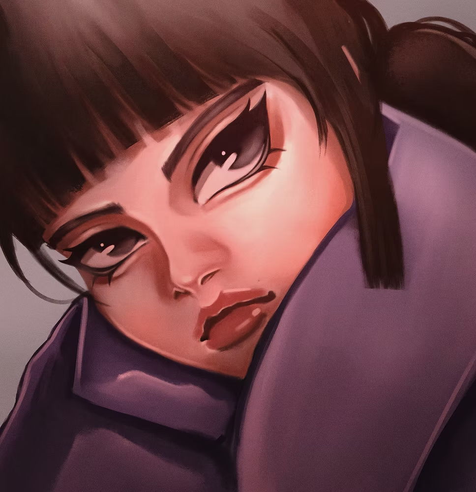 Digital self-portrait illustration by Red Minoza
